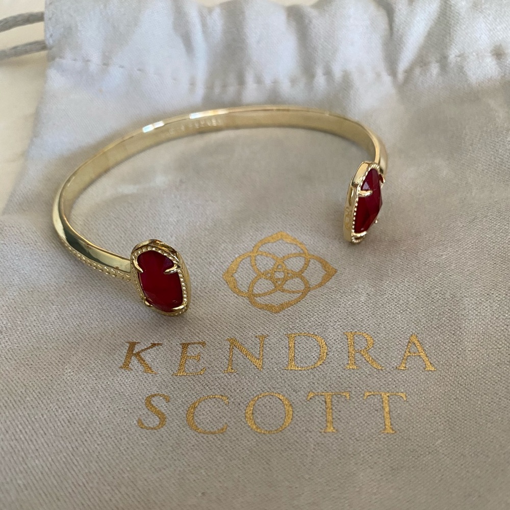 Kendra Scott Elton cuff, reddish pink and gold